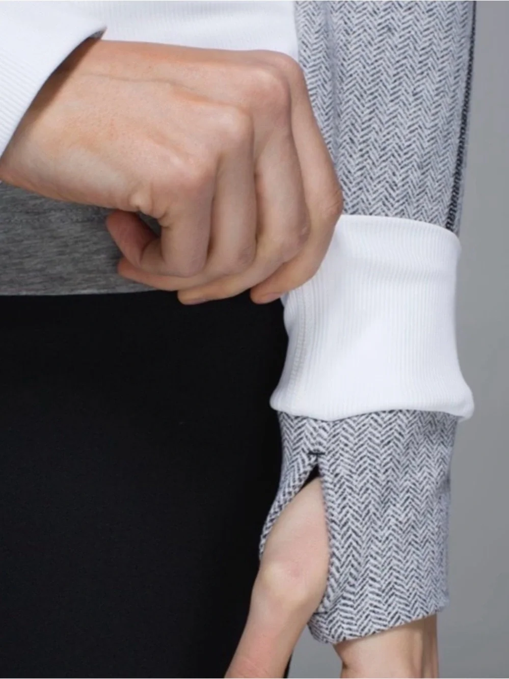 Lululemon Be Present Jacket in the heathered herringbone